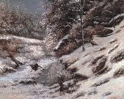Gustave Courbet Injured deer in the snow oil painting reproduction
